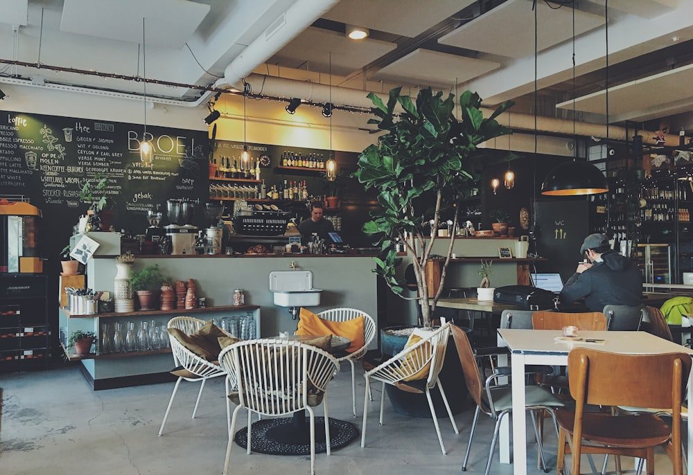 Interior dining room and friendly counter at Cafe Genovese